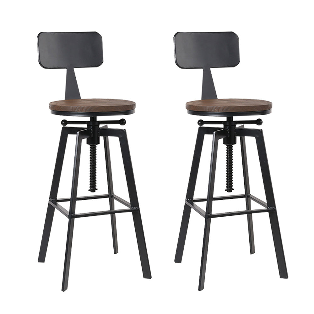 Artiss Bar Stools Kitchen Counter Chairs Vintage Metal Chairs x2 Furniture > Bar Stools & Chairs