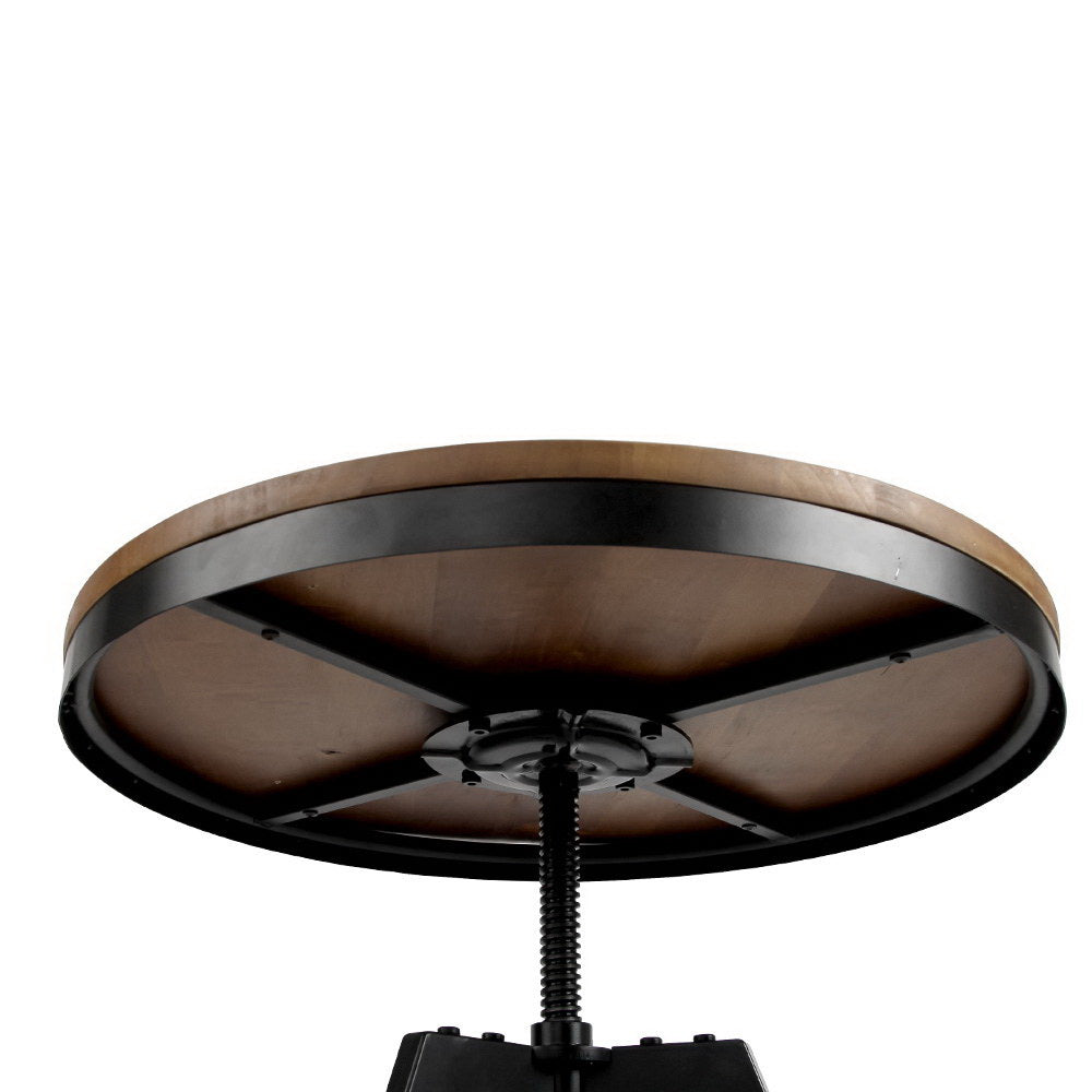 Artiss Bar Table 67-86CM Height Round Brown - Furniture > Dining > Dining Tables