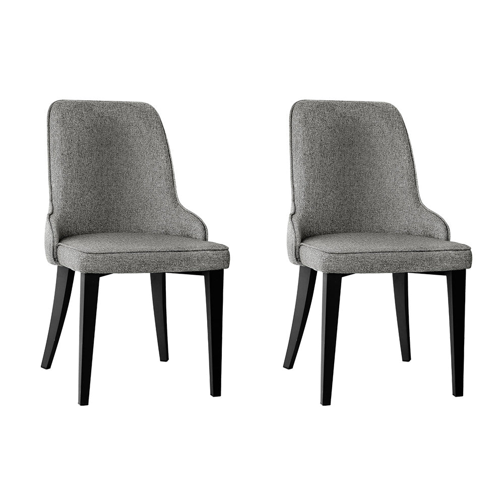 Artiss Dining Chairs Set of 2 Linen Fabric Grey Furniture > Dining > Dining Set