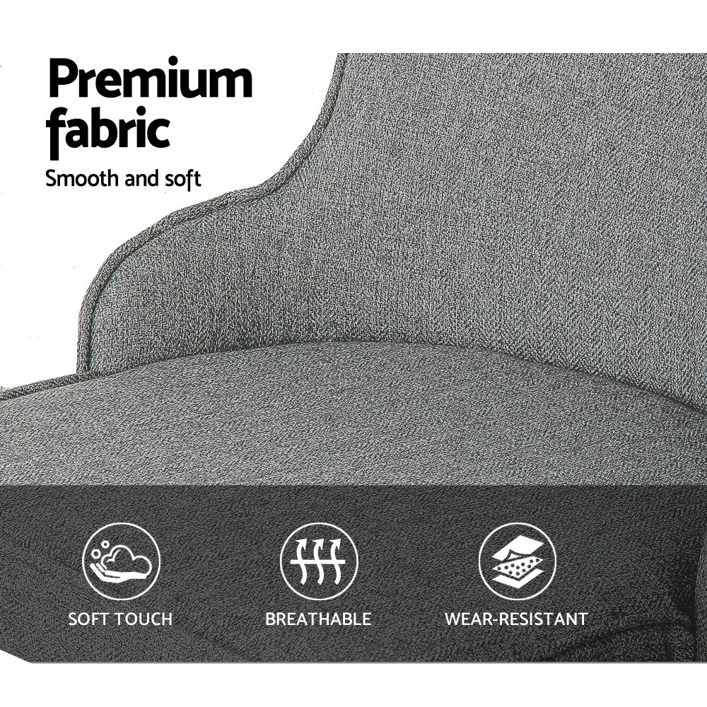 Artiss Dining Chairs Set of 2 Linen Fabric Grey Furniture > Dining > Dining Set