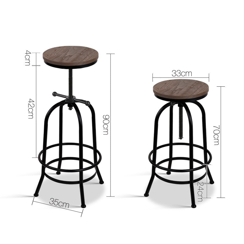 Artiss Bar Stools Adjustable Wood Chairs - Furniture > Bar Stools & Chairs > Table & Bar Stools