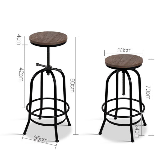 Artiss Bar Stools Adjustable Wood Chairs Furniture > Bar Stools & Chairs > Table & Bar Stools