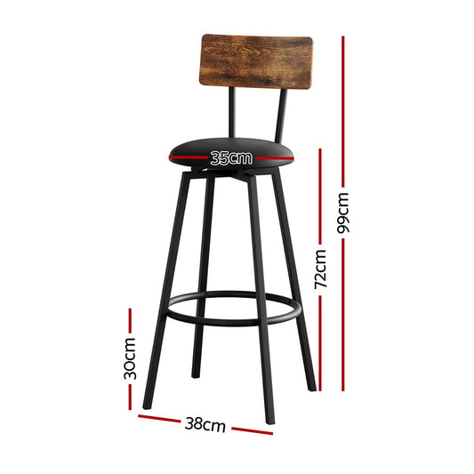 Artiss 4X Industrial Bar Stools Upholstered Counter Chairs Steel Frame Anti Scratch Furniture > Bar Stools & Chairs >