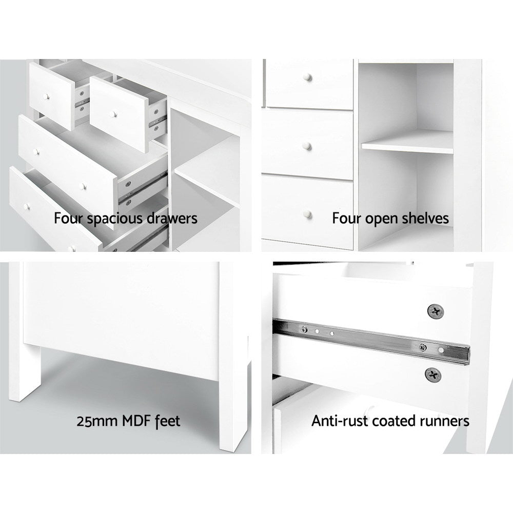Keezi Baby Changing Table Diaper Station Drawers Chest Cabinet Nursery Furniture Baby & Kids > Kid’s Furniture >