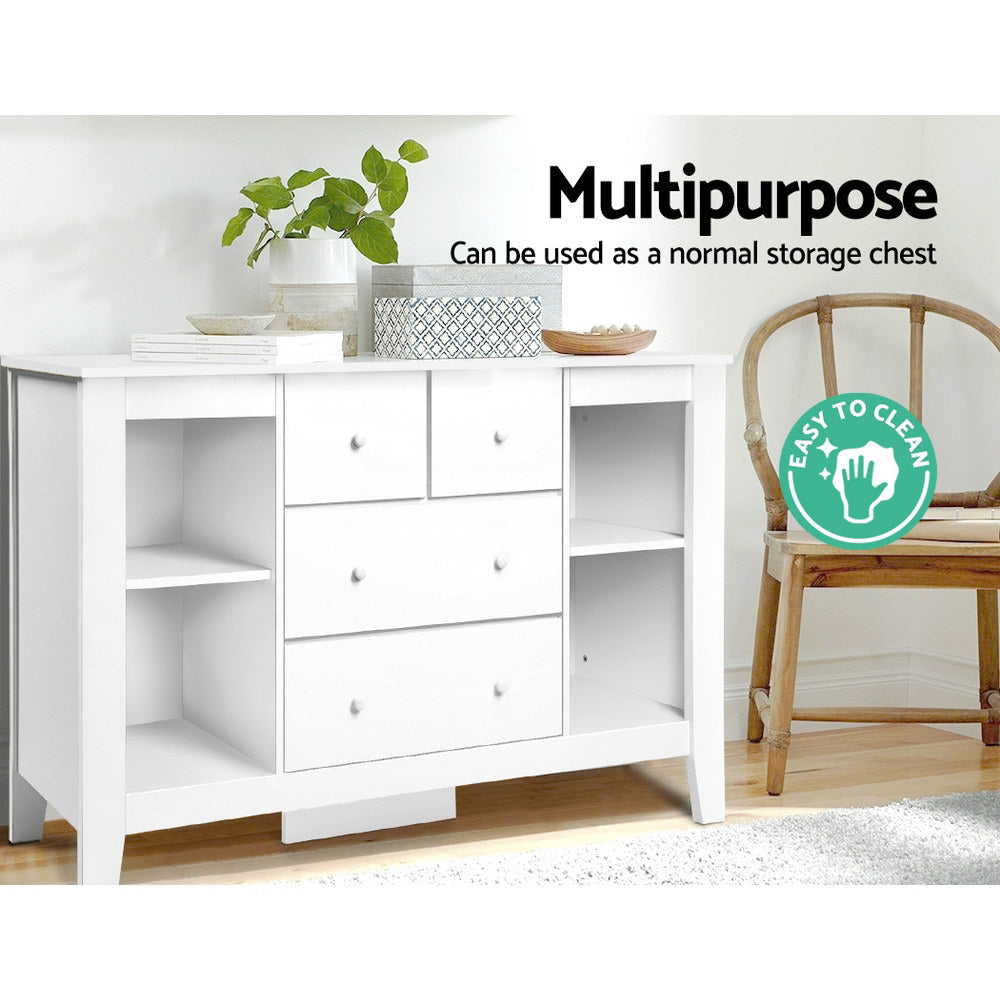 Keezi Baby Changing Table Diaper Station Drawers Chest Cabinet Nursery Furniture Baby & Kids > Kid’s Furniture >