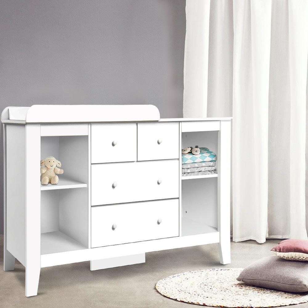 Keezi Baby Changing Table Diaper Station Drawers Chest Cabinet Nursery Furniture Baby & Kids > Kid’s Furniture >