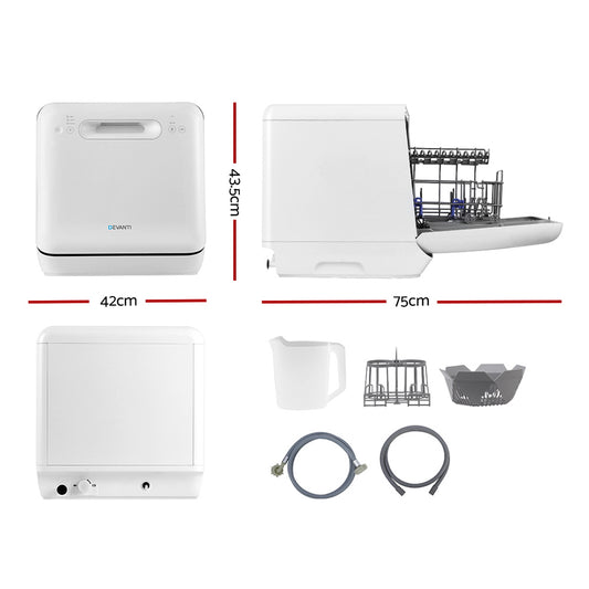 Devanti 3 Place Settings Benchtop Dishwasher Appliances > Kitchen Appliances > Dishwashers