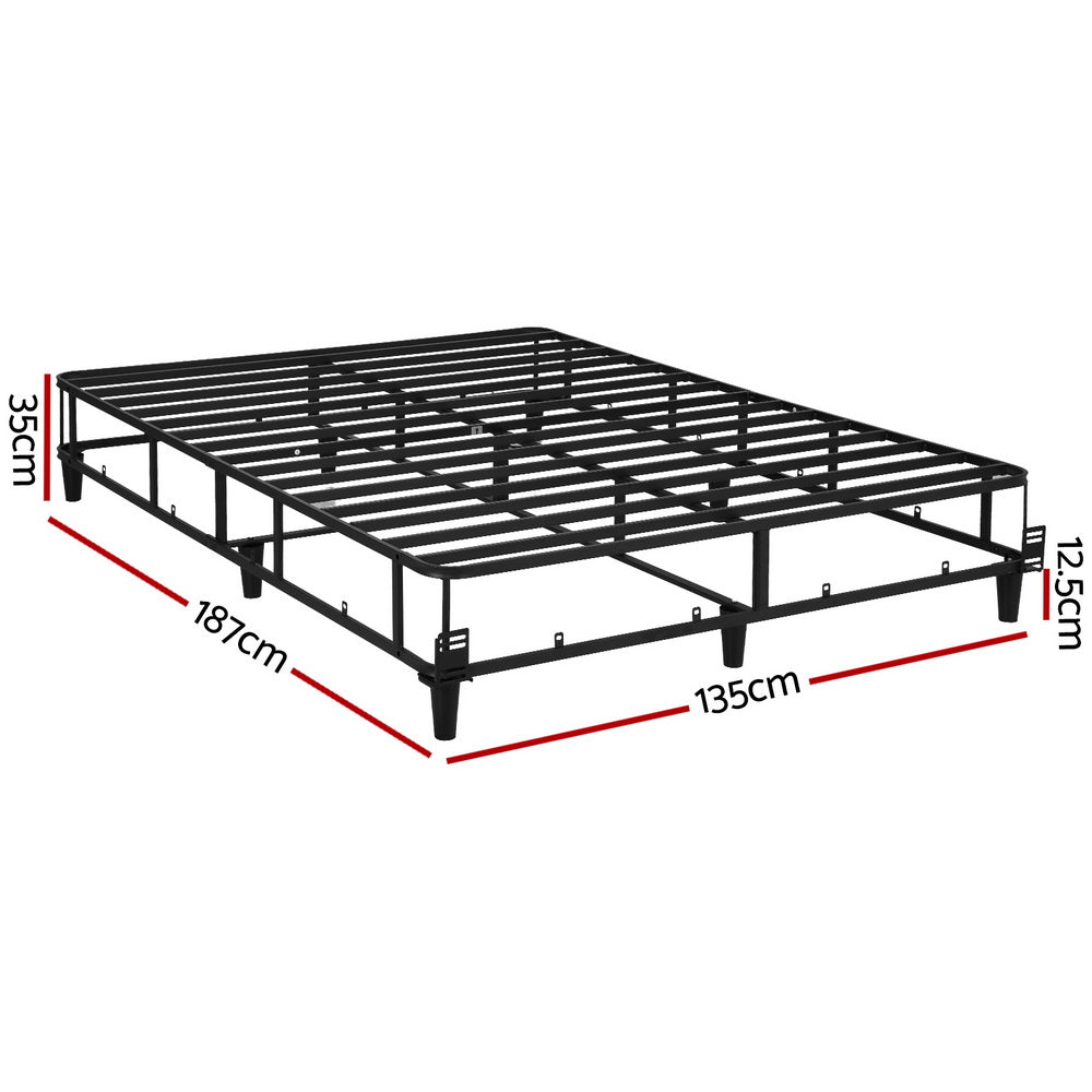 Artiss Bed Frame Double Size Metal Grey MASON Furniture > Bedroom > Beds & Bed Frames