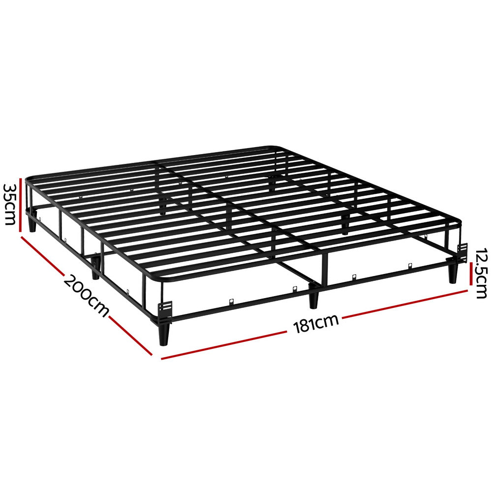 Artiss Bed Frame King Size Metal Grey MASON - Furniture > Bedroom > Beds & Bed Frames
