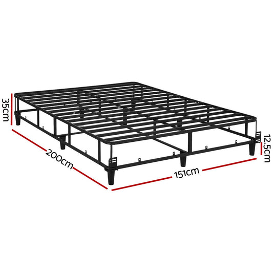 Bed Frame Queen Size Metal Grey MASON - Furniture > Bedroom > Beds & Bed Frames