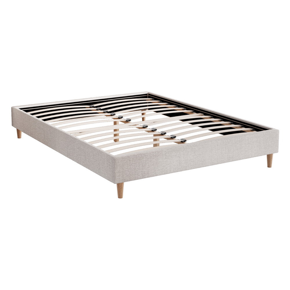 Artiss Bed Frame Queen Size Beige ZORA - Furniture > Bedroom > Beds & Bed Frames