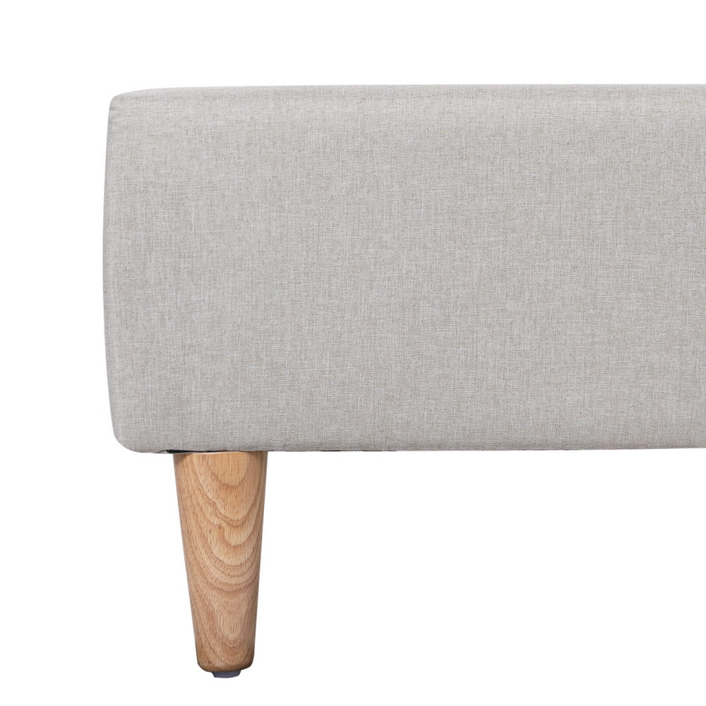 Artiss Bed Frame Queen Size Beige ZORA - Furniture > Bedroom > Beds & Bed Frames