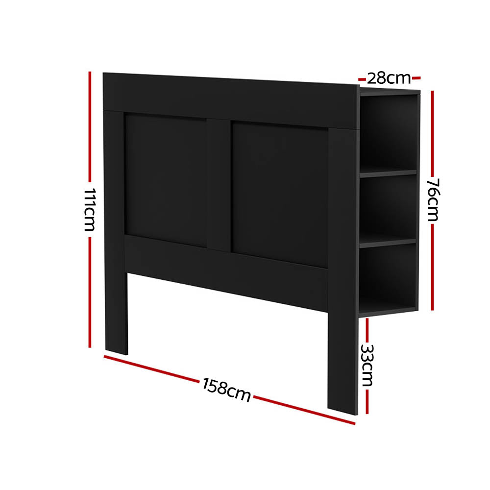 Artiss Bed Head Headboard Queen with Shelves - CABI Black - Furniture > Bedroom > Beds & Bed Frames