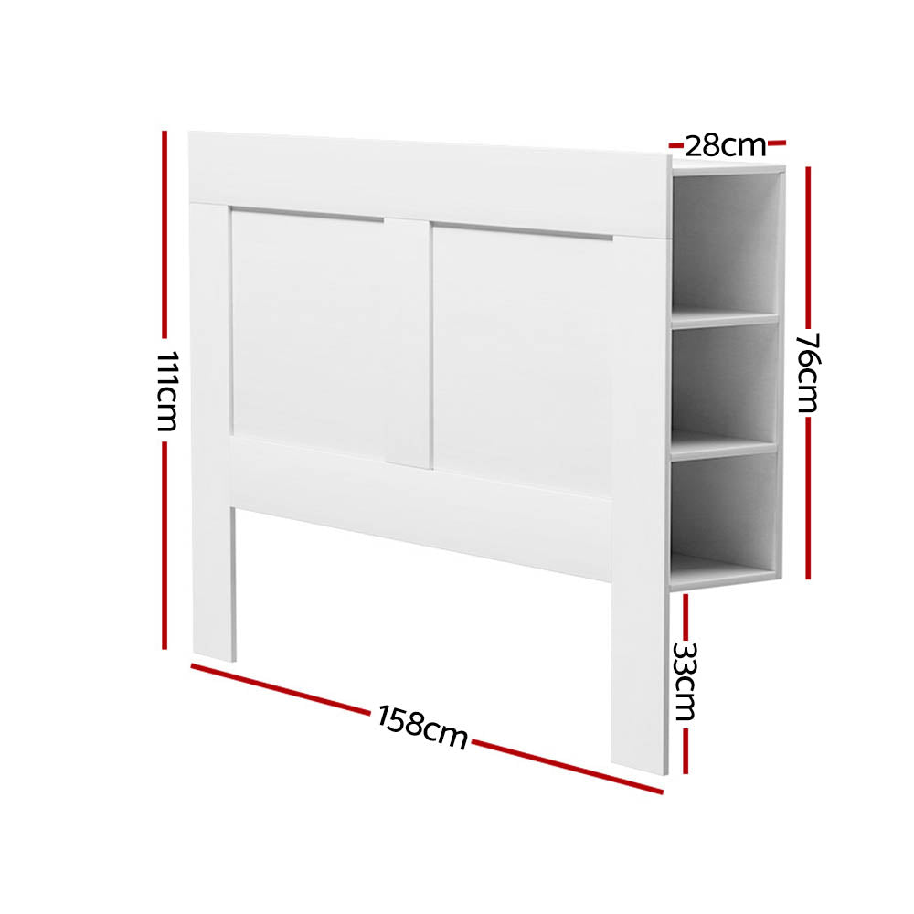 Artiss Bed Head Headboard Queen with Shelves - CABI White - Furniture > Bedroom > Beds & Bed Frames