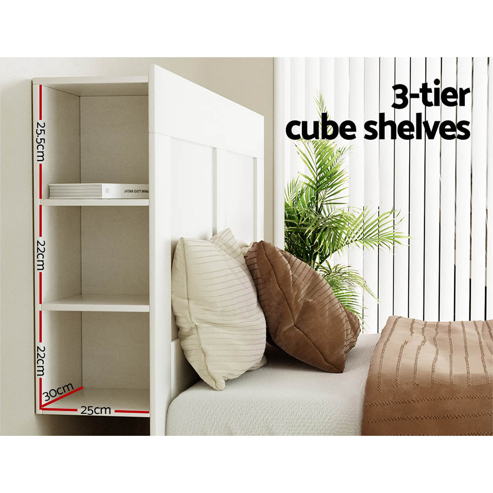Artiss Bed Head Headboard Queen with Shelves - CABI White - Furniture > Bedroom > Beds & Bed Frames