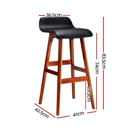 Artiss 4x Bar Stools Wooden Stool Black Furniture > Bar Stools & Chairs > Table & Bar Stools