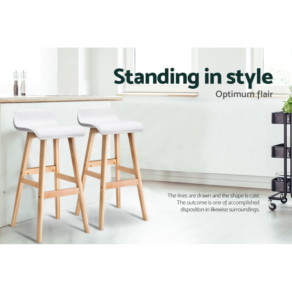Artiss 4x Bar Stools Wooden Stool White Furniture > Bar Stools & Chairs > Table & Bar Stools