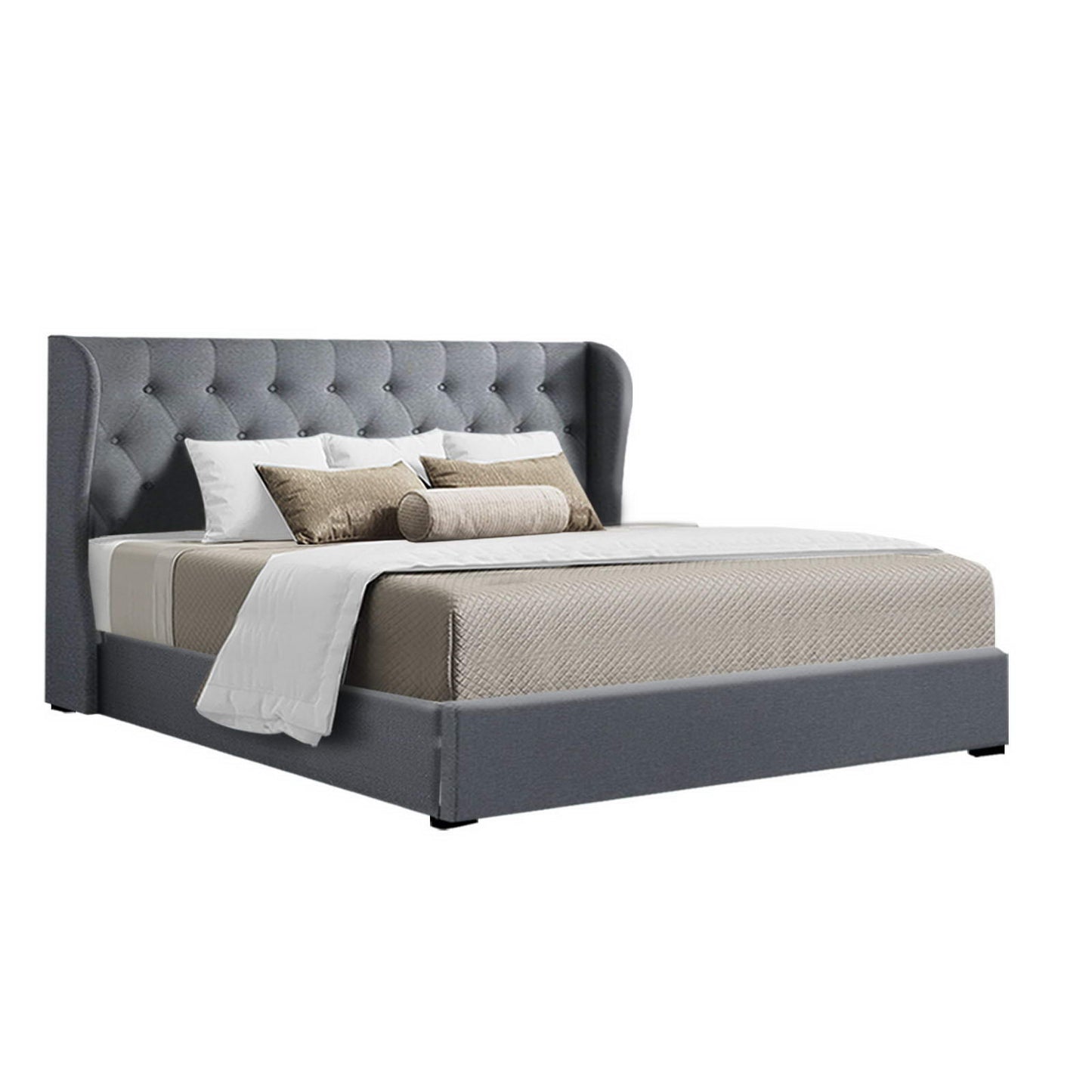 Artiss Bed Frame King Size Gas Lift Grey ISSA Furniture > Bedroom > Beds & Bed Frames