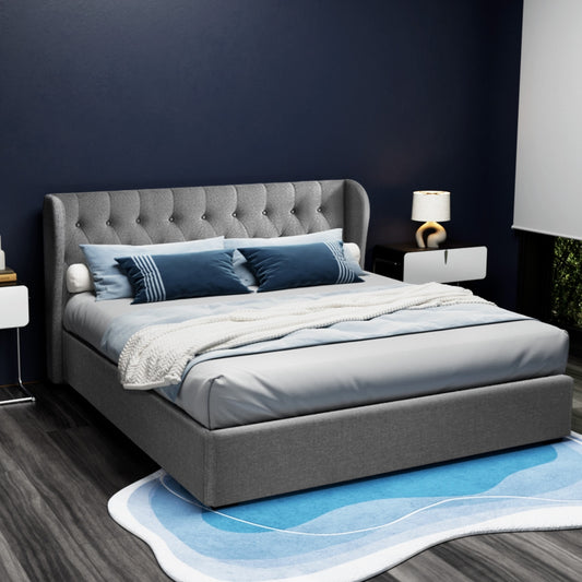 Artiss Bed Frame King Size Gas Lift Grey ISSA Furniture > Bedroom > Beds & Bed Frames