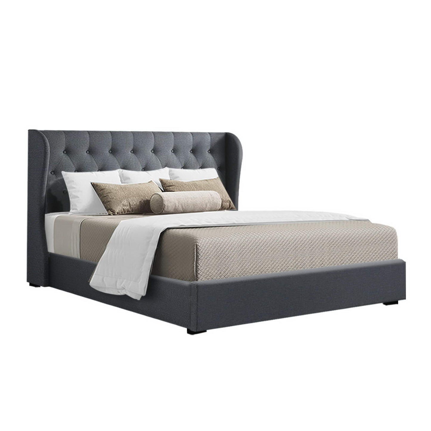 Artiss Bed Frame Queen Size Gas Lift Charcoal ISSA - Furniture > Bedroom > Beds & Bed Frames