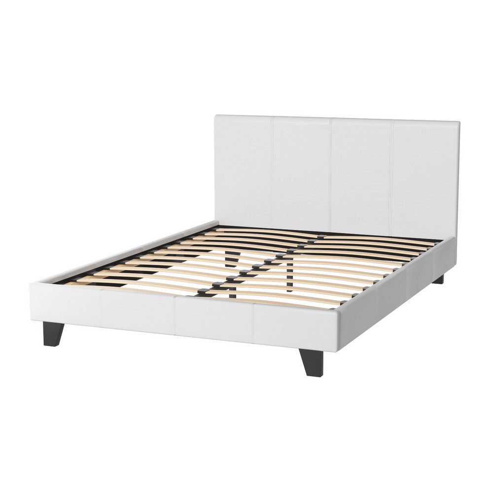 Artiss Bed Frame Double Size White NEO - Furniture > Bedroom > Beds & Bed Frames