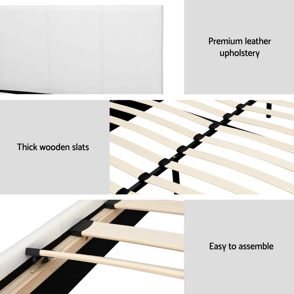 Artiss Bed Frame Double Size White NEO - Furniture > Bedroom > Beds & Bed Frames
