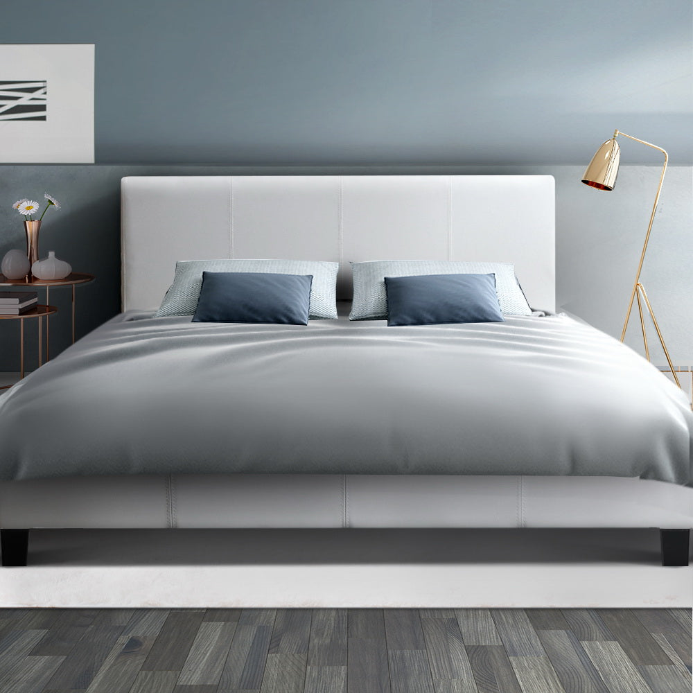 Artiss Bed Frame Double Size White NEO - Furniture > Bedroom > Beds & Bed Frames