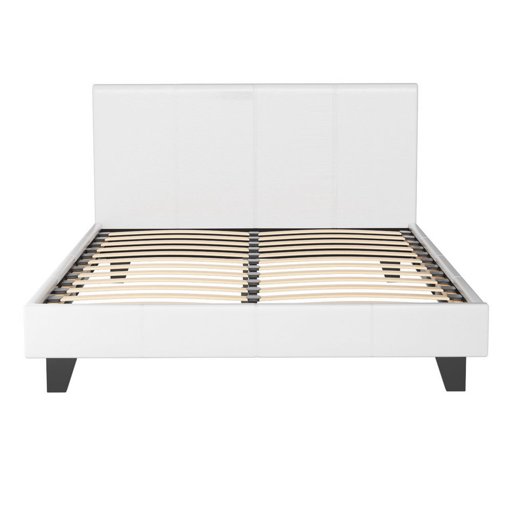 Artiss Bed Frame Double Size White NEO - Furniture > Bedroom > Beds & Bed Frames