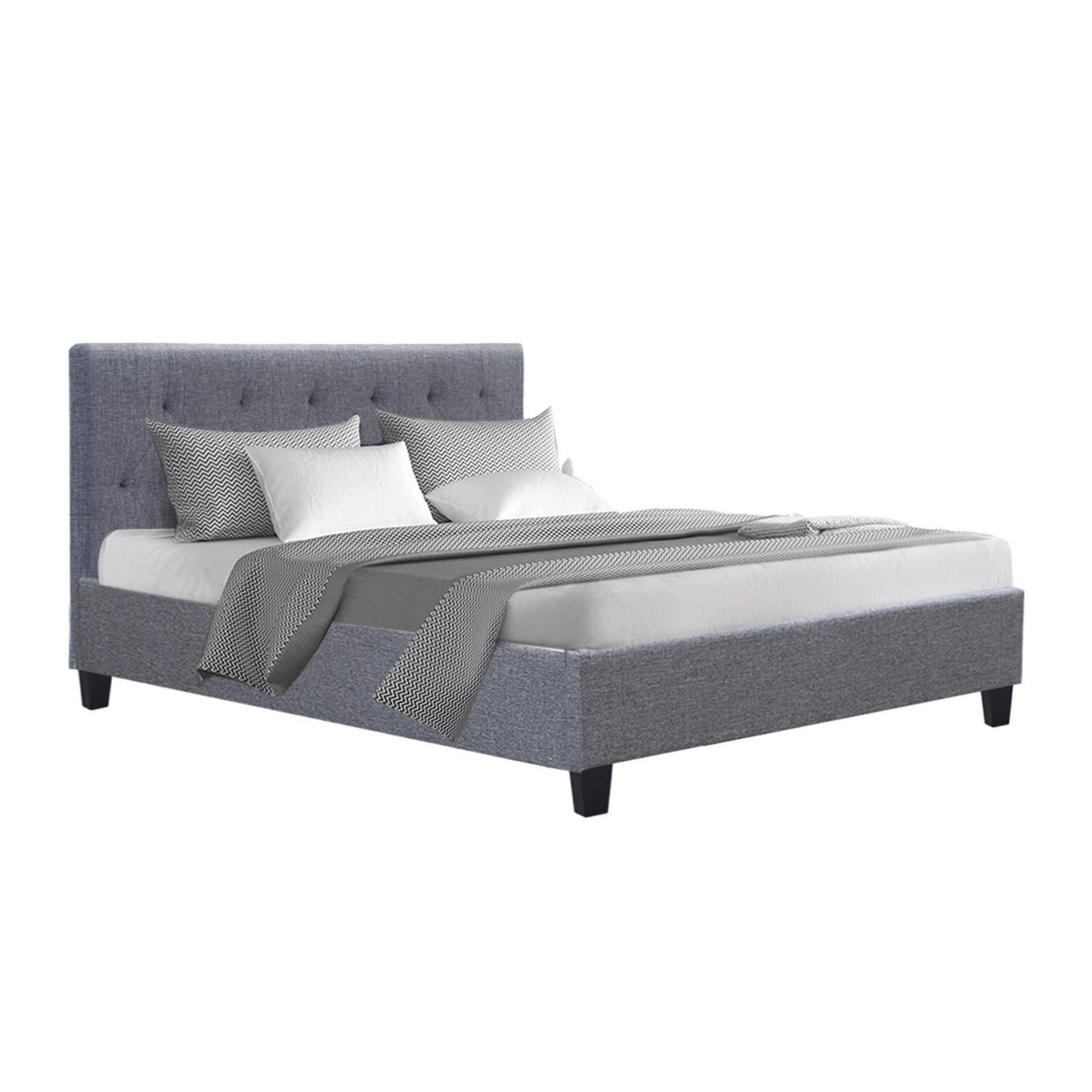 Artiss Bed Frame Double Size Grey VANKE - Furniture > Bedroom > Beds & Bed Frames