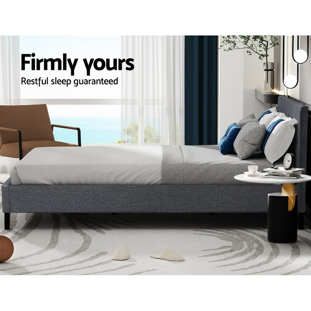 Artiss Bed Frame Queen Size Grey VANKE Furniture > Bedroom > Beds & Bed Frames