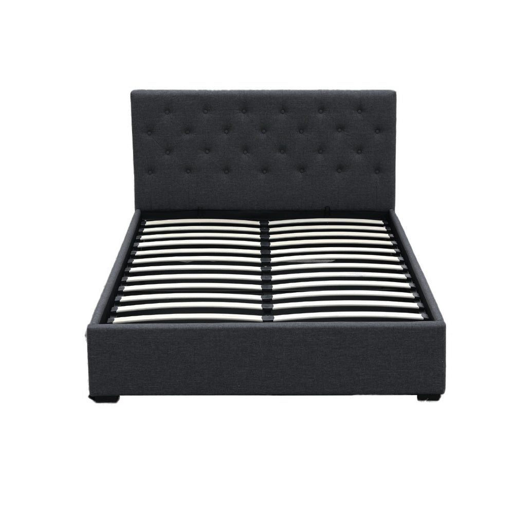 Artiss Bed Frame Double Size Gas Lift Charcoal VILA - Furniture > Bedroom > Beds & Bed Frames