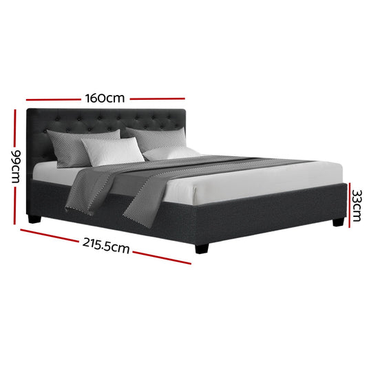Artiss Bed Frame Queen Size Gas Lift Charcoal VILA Furniture > Bedroom > Beds & Bed Frames