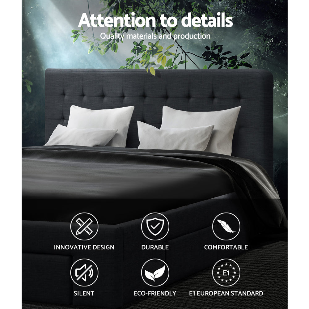 Artiss Bed Frame Double Size with 4 Drawers Grey AVIO - Furniture > Bedroom > Beds & Bed Frames