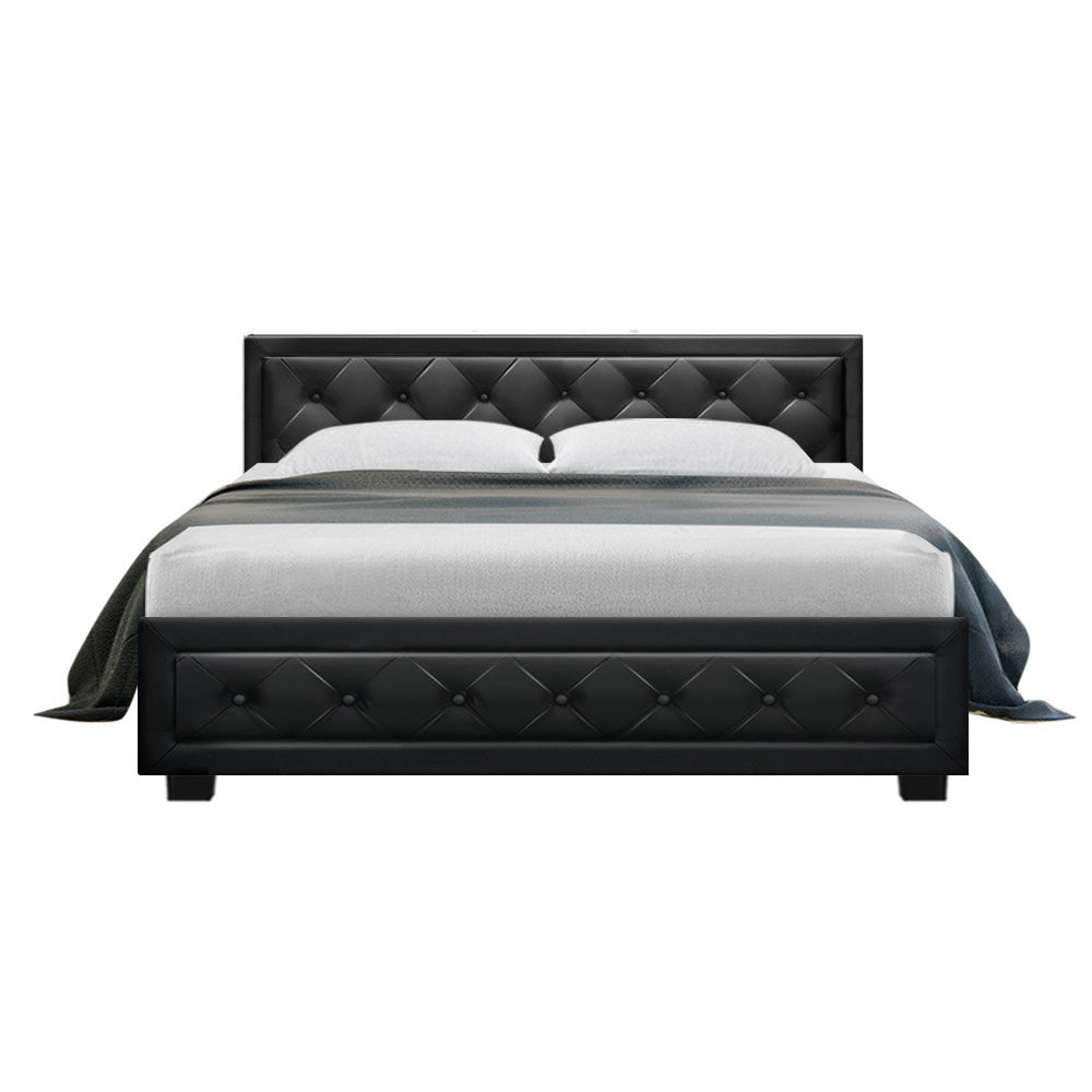 Artiss Bed Frame Queen Size Gas Lift Black TIYO - Furniture > Bedroom > Beds & Bed Frames