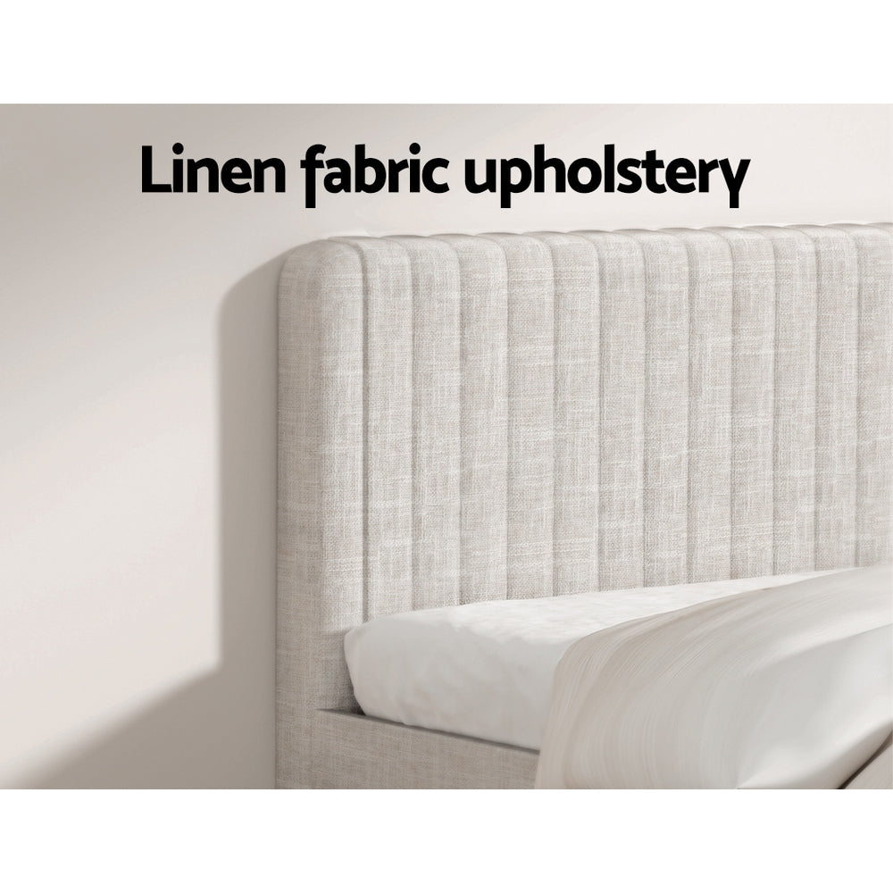 Artiss Bed Frame Queen Size Beige AMMY - Furniture > Bedroom > Beds & Bed Frames