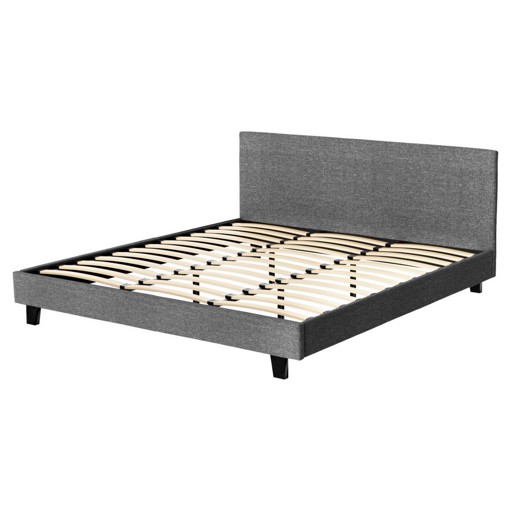 Artiss Bed Frame King Size Grey NEO - Furniture > Bedroom > Beds & Bed Frames