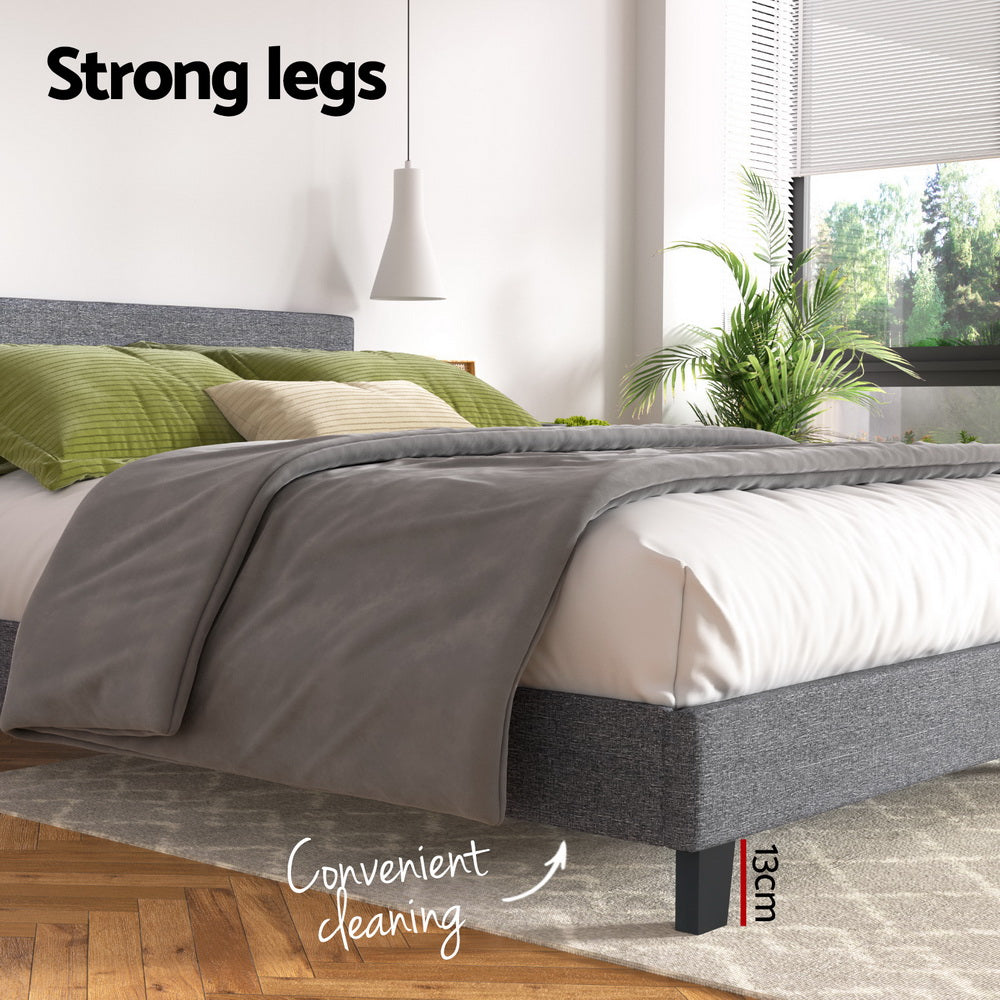 Artiss Bed Frame King Size Grey NEO - Furniture > Bedroom > Beds & Bed Frames