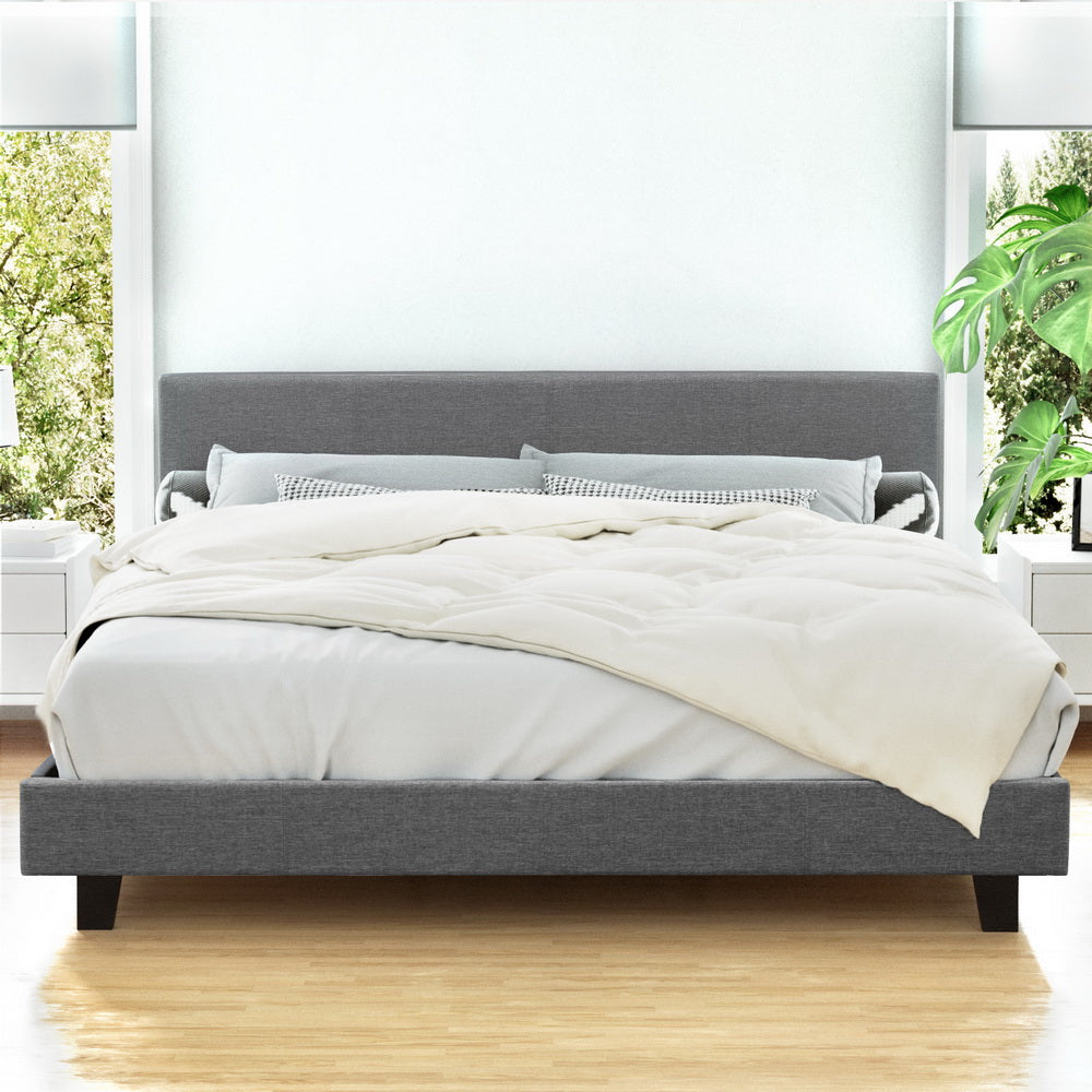 Artiss Bed Frame King Size Grey NEO - Furniture > Bedroom > Beds & Bed Frames
