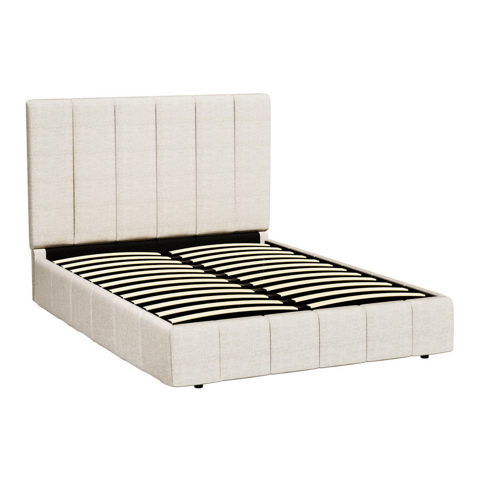 Artiss Bed Frame Queen Size Beige TETTE - Furniture > Bedroom > Beds & Bed Frames