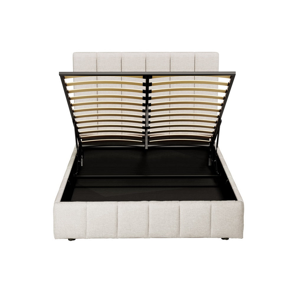 Artiss Bed Frame Queen Size Beige TETTE - Furniture > Bedroom > Beds & Bed Frames