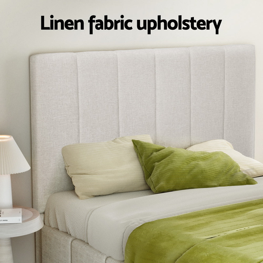 Artiss Bed Frame Queen Size Beige TETTE - Furniture > Bedroom > Beds & Bed Frames