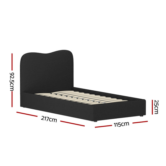 Artiss Bed Frame King Single Size Boucle DARA Furniture > Bedroom > Beds & Bed Frames