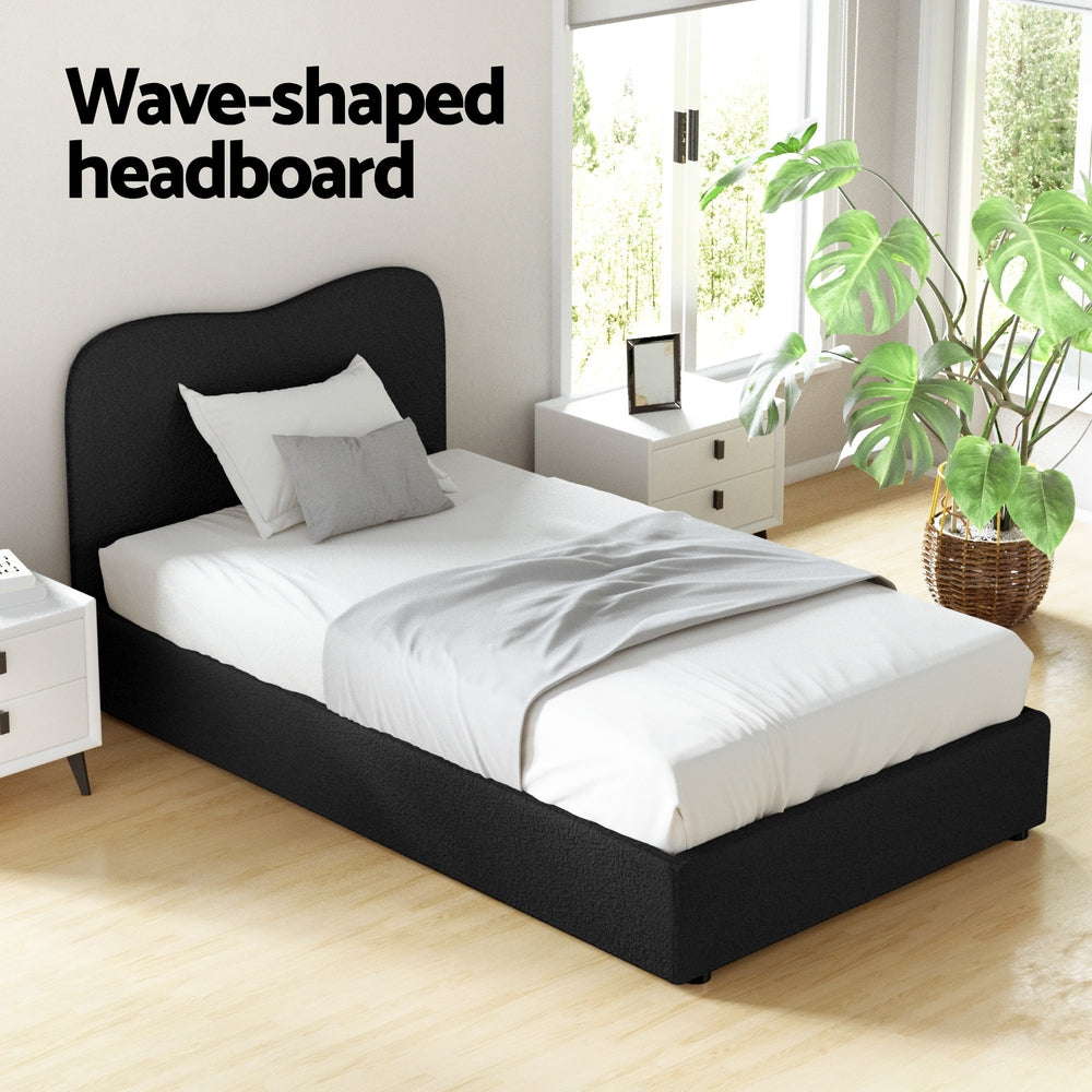 Artiss Bed Frame King Single Size Boucle DARA Furniture > Bedroom > Beds & Bed Frames
