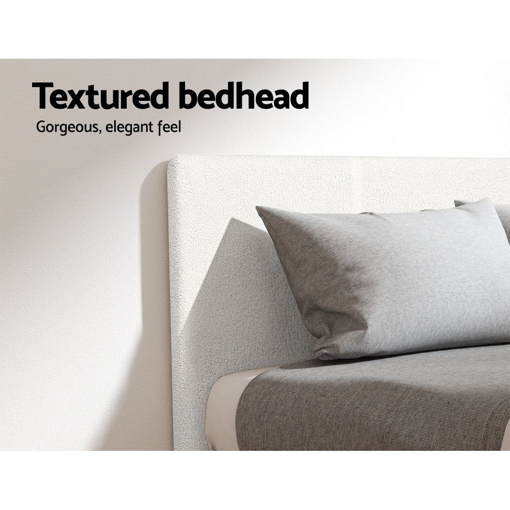 Artiss Bed Frame King Single Size Boucle NEO - Furniture > Bedroom > Beds & Bed Frames