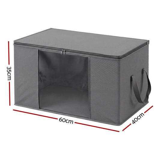 Blanket Storage Bags Box X8 Clothes Quilt Container 84L Organiser Grey