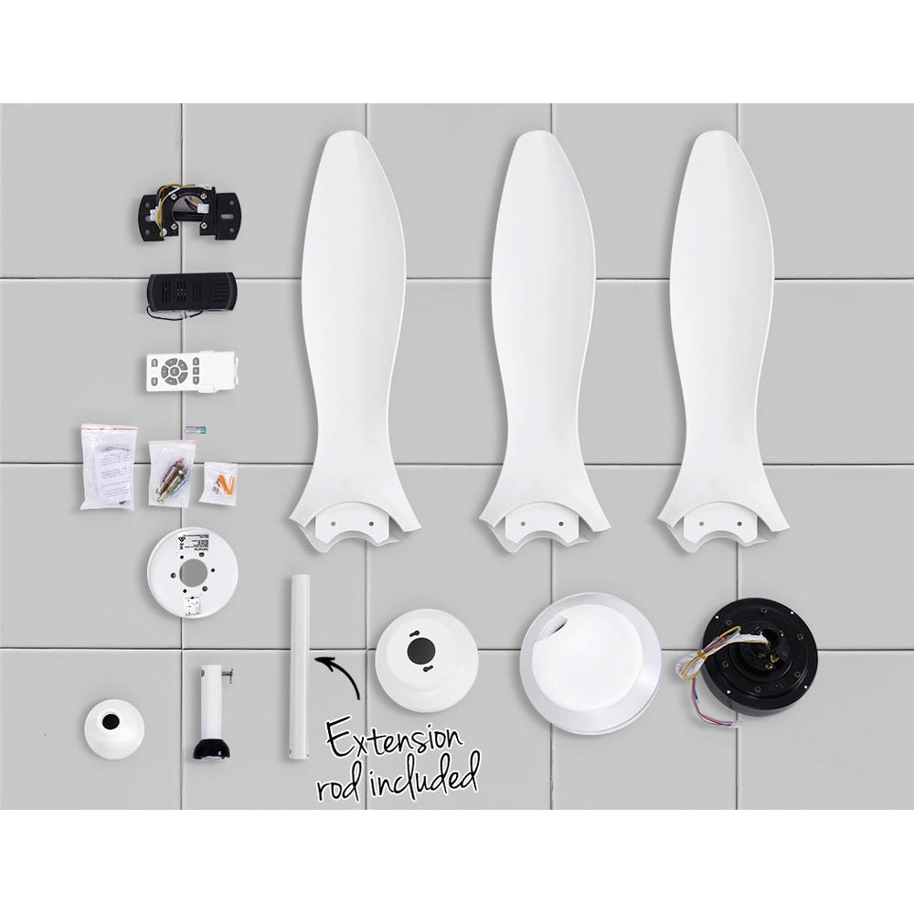Devanti 52’’ Ceiling Fan DC Motor w/Light w/Remote White Appliances > Fans > Ceiling Fans