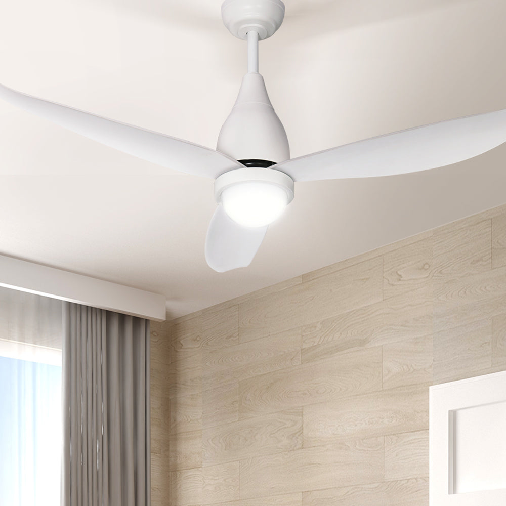 Devanti 52’’ Ceiling Fan DC Motor LED Light Remote Control White Appliances > Fans > Ceiling Fans