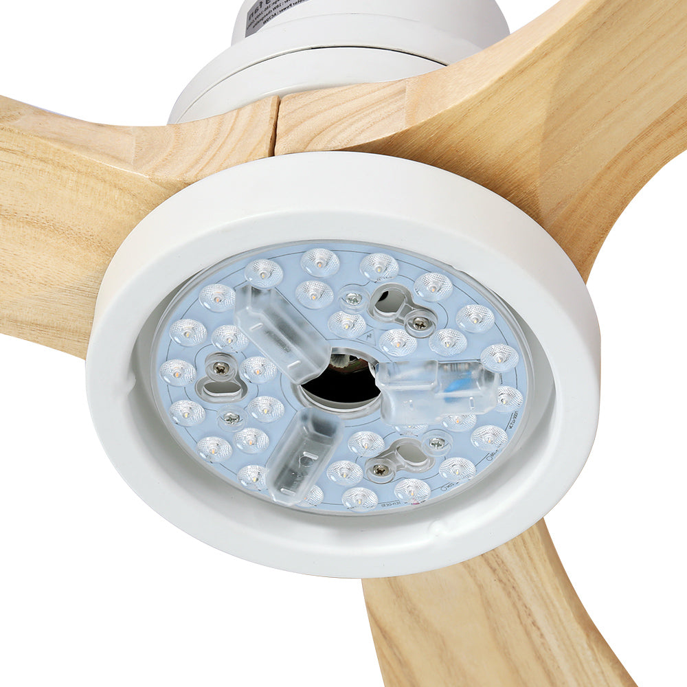 Devanti 52’’ Ceiling Fan AC Motor LED Light Remote Light Wood Appliances > Fans > Ceiling Fans