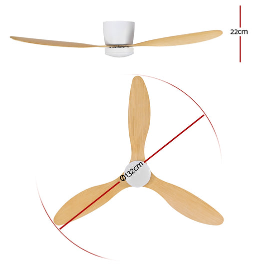 Devanti 52’’ Ceiling Fan DC Motor w/Light w/Remote Light Wood Appliances > Fans > Ceiling Fans