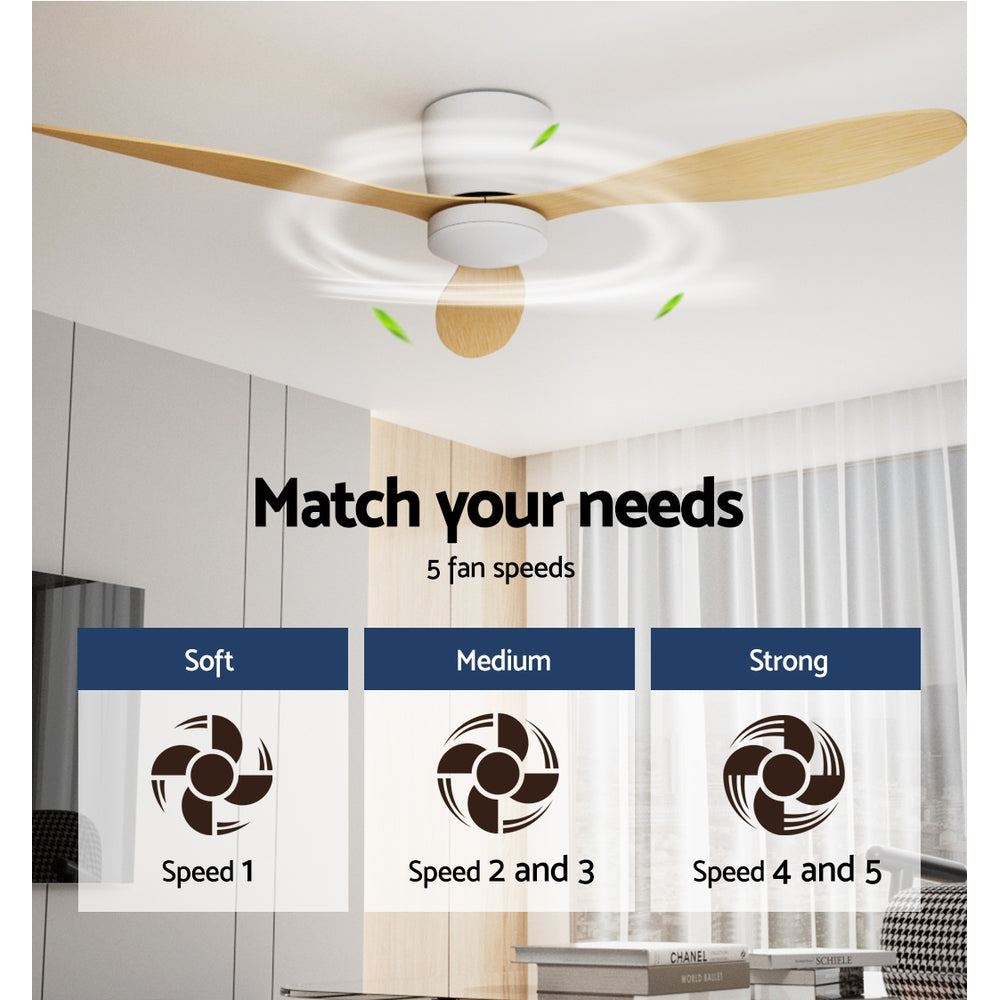 Devanti 52’’ Ceiling Fan DC Motor w/Light w/Remote Light Wood Appliances > Fans > Ceiling Fans